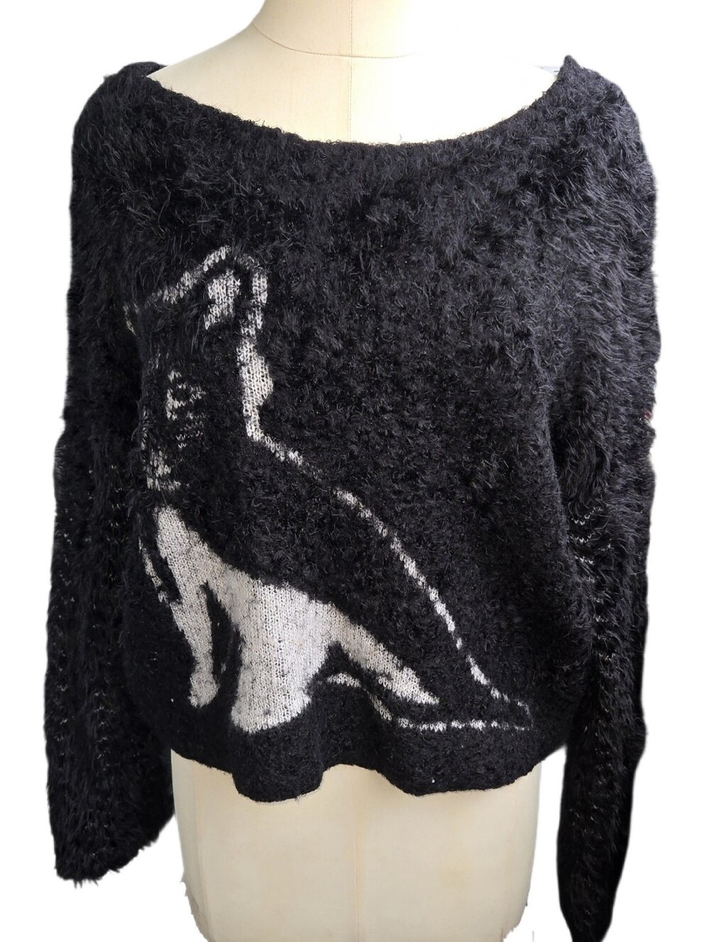 GUESS Fuzzy Intarsia Sweater